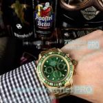 Buy Online Copy Rolex Daytona Green Dial Yellow Gold Men's Watch